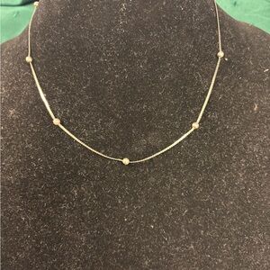 Elegant Italian silver Necklace with silver Beaded Accents.